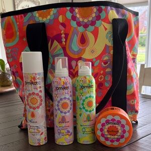 Amika Hair Care Collection with Vibrant Multicolor Tote